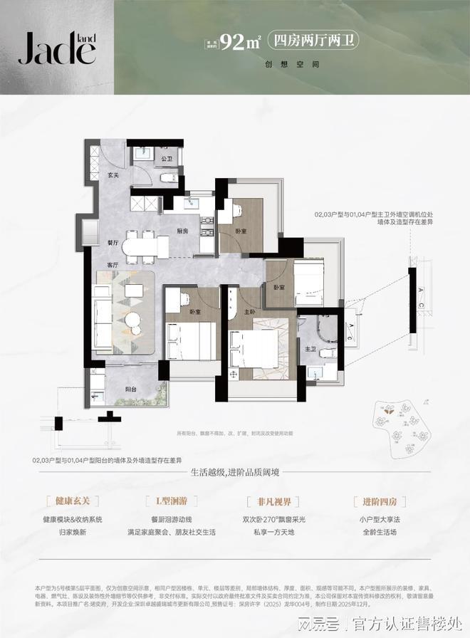 高拓展户型来了！龙华卓越珺奕府二期5栋入市92㎡做到4房！(图5)